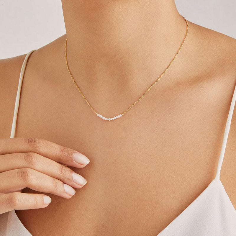 Rose Gold Small Pearl Cluster Choker