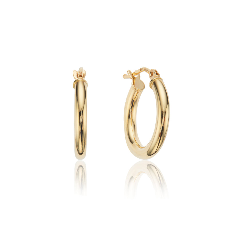 Solid Gold Small Rounded Hoop Earrings