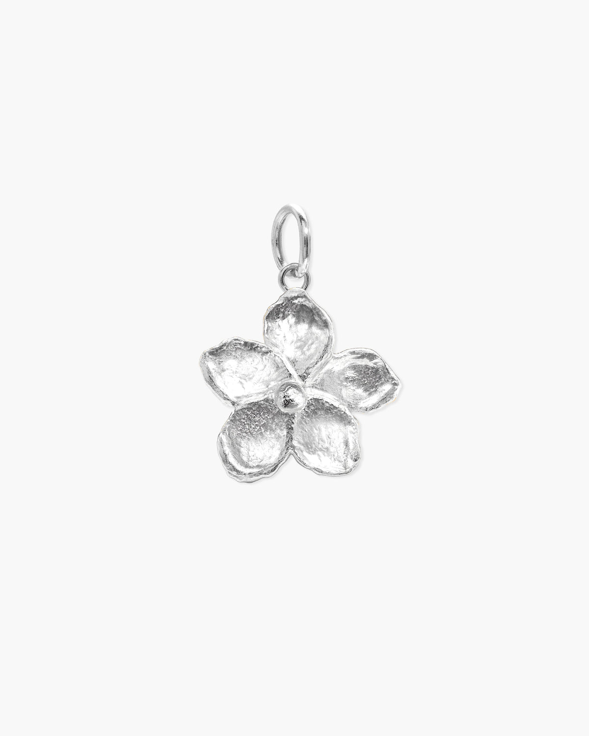Textured Floral Pendant in Silver-Tone & Gold-Tone