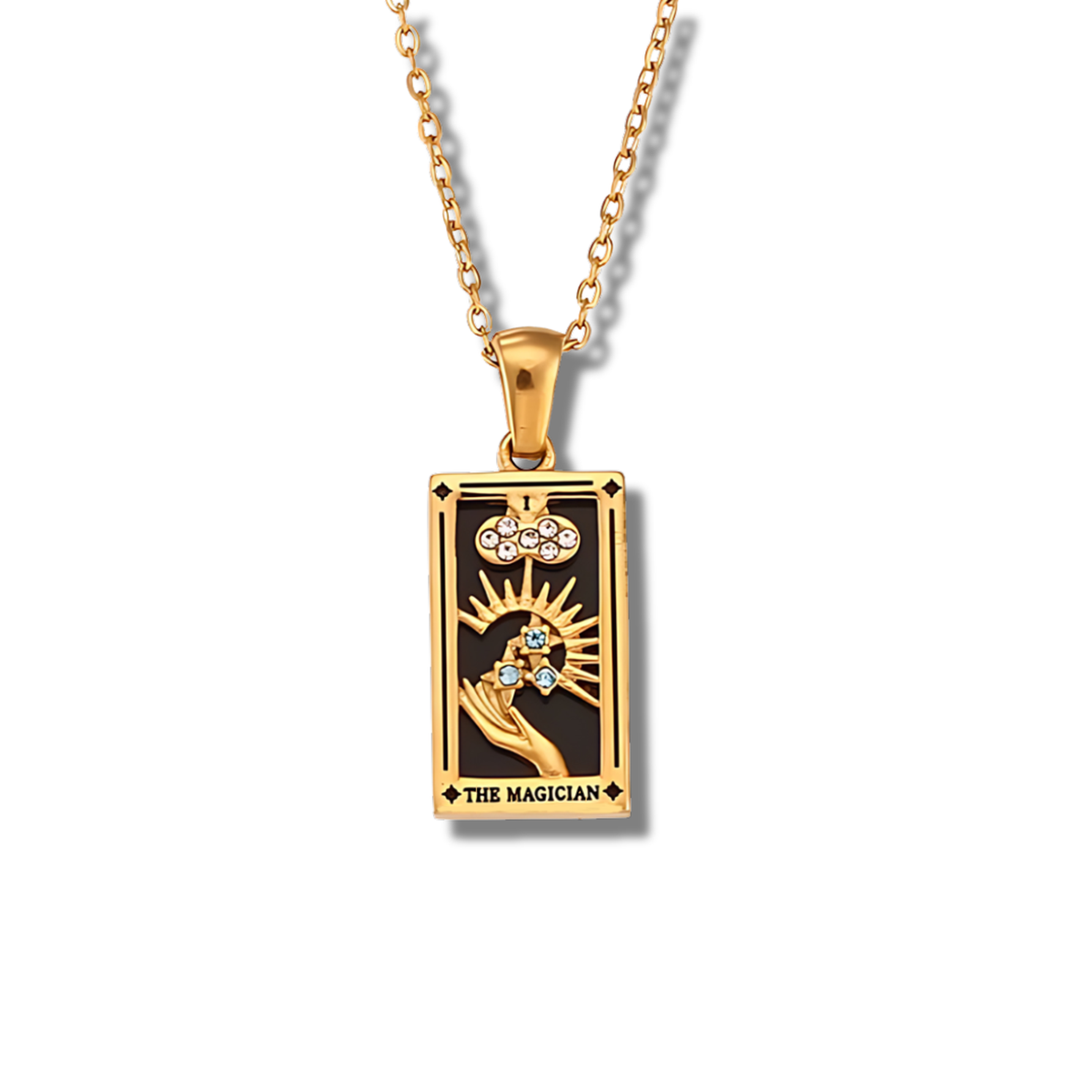 The Magician Tarot Card Necklace, Gold-Tone or Silver-Tone