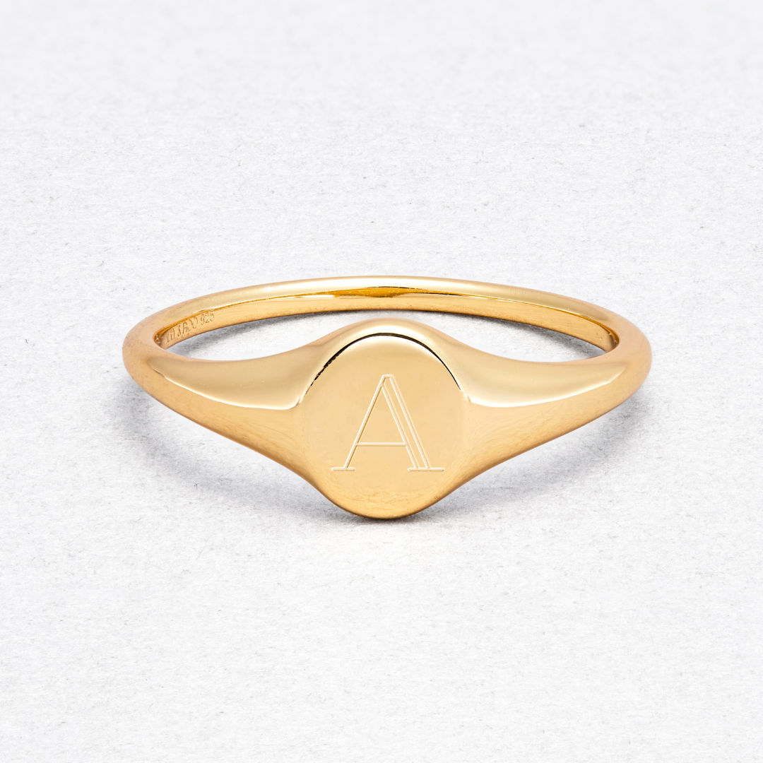Gold-Tone Small Signet Ring