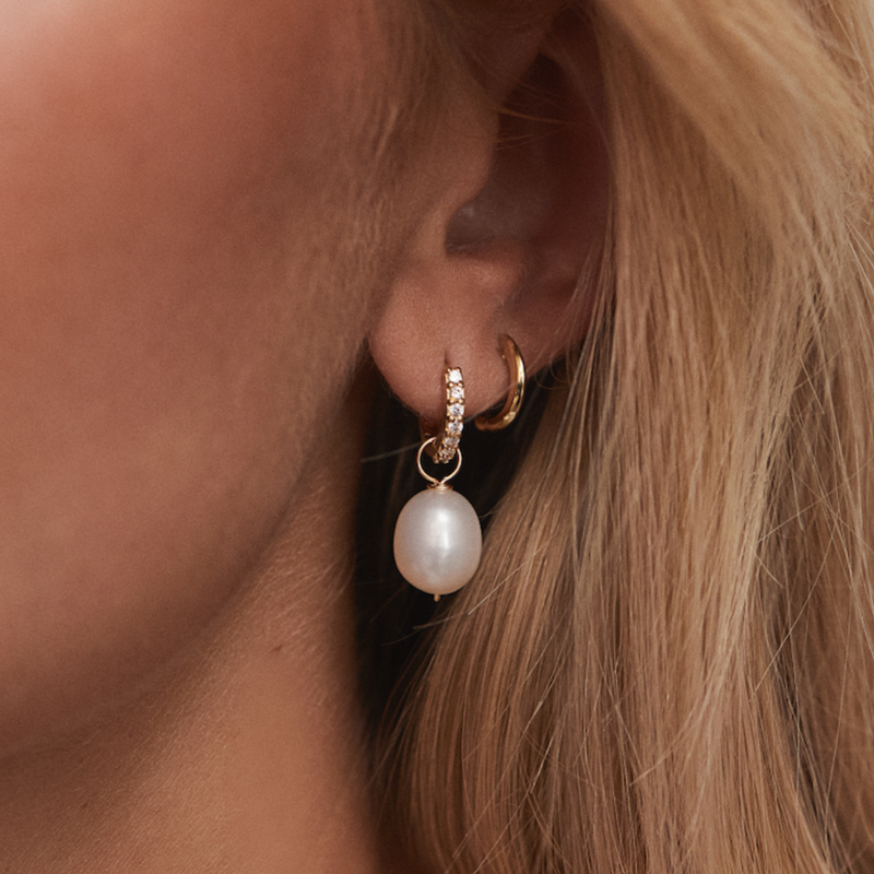 Gold Small Rounded Plain Huggie Hoop Earrings