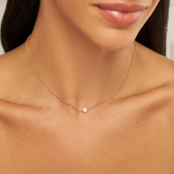 Gold Single Pearl Choker