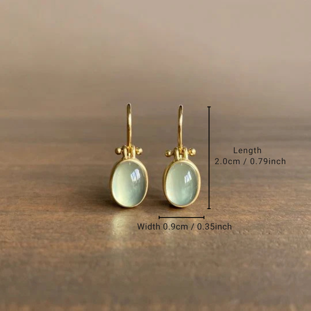 Vintage Moonstone-Style Drop Earrings in Gold-Tone