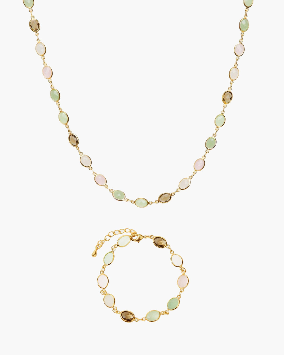 Whimsical Romance Crystal-Style Station Necklace in Silver-Tone