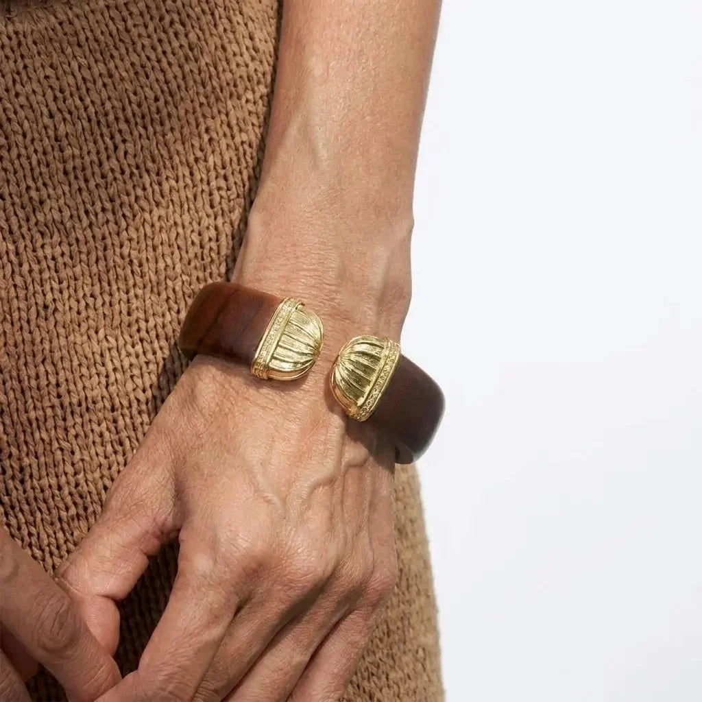 Woodland Luxe Crystal-Style Cuff Bracelet in Gold-Tone