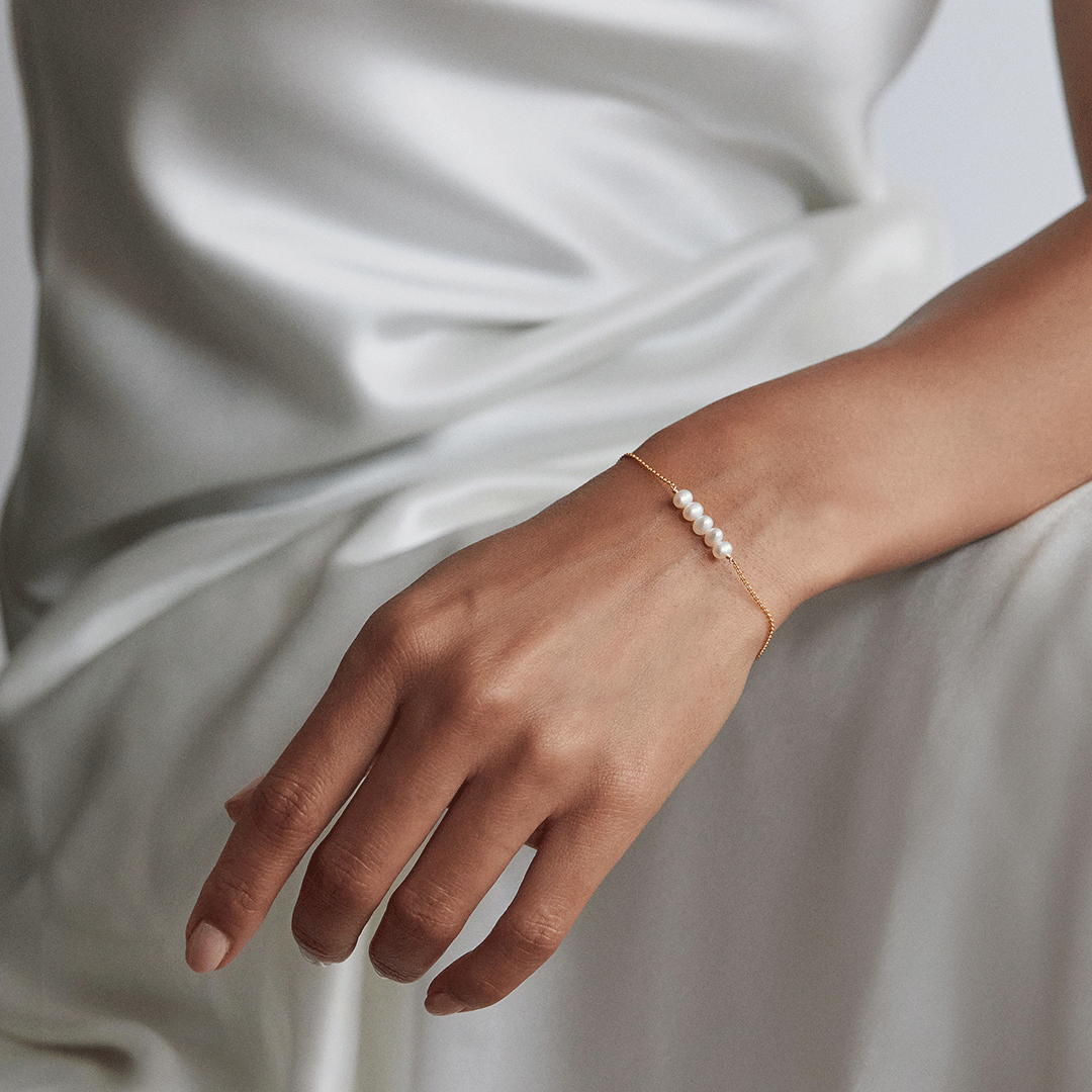 Gold Pearl Cluster Bracelet