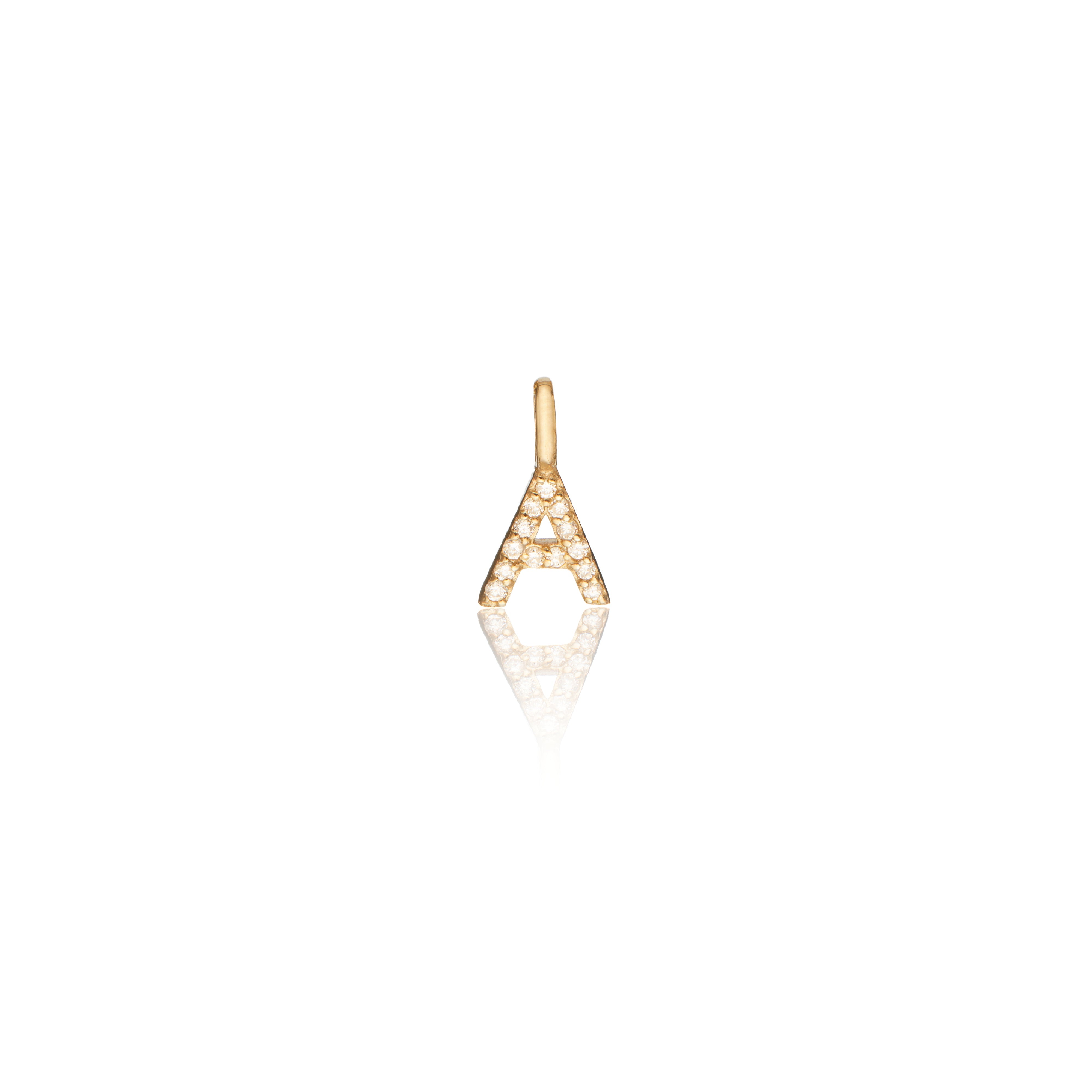 Gold-Tone Crystal-Style Individual Initial Charm