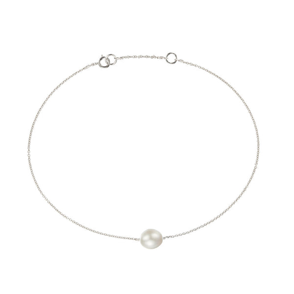 Silver Large Pearl Anklet