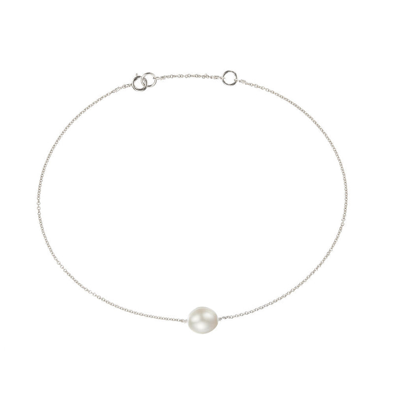 Silver Large Pearl Anklet