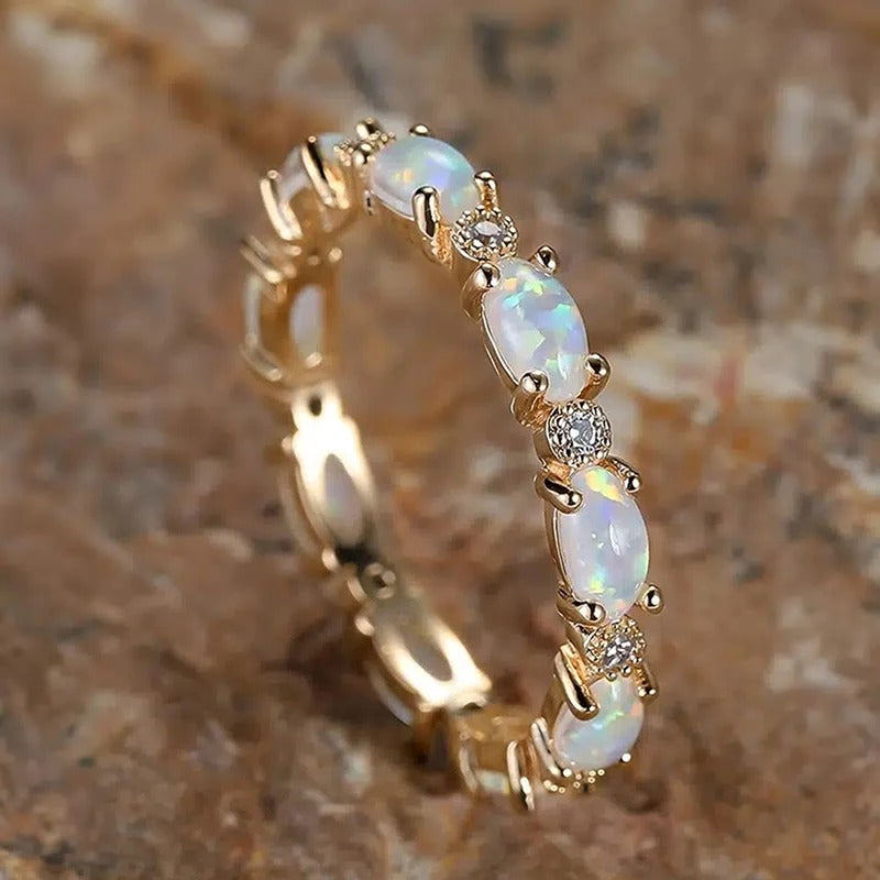 Vintage Gold-Tone Crystal-Style Eternity Ring