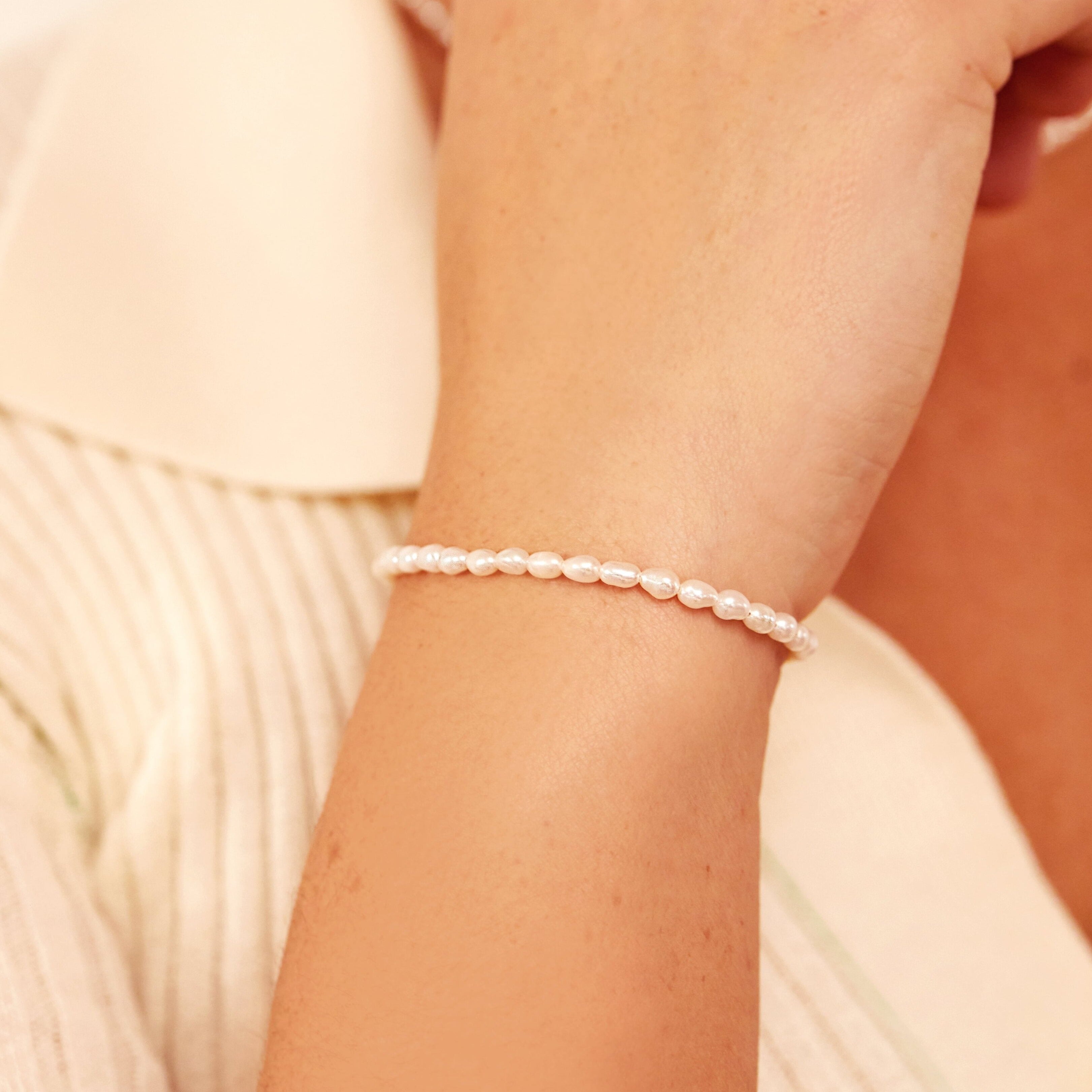 Silver-Tone Seed Pearl-Style Bracelet