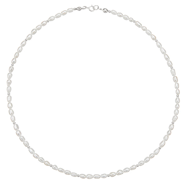 Silver Beaded Seed Pearl Choker