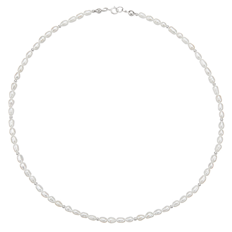 Silver Beaded Seed Pearl Choker