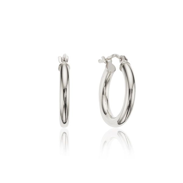 Silver Small Rounded Hoop Earrings
