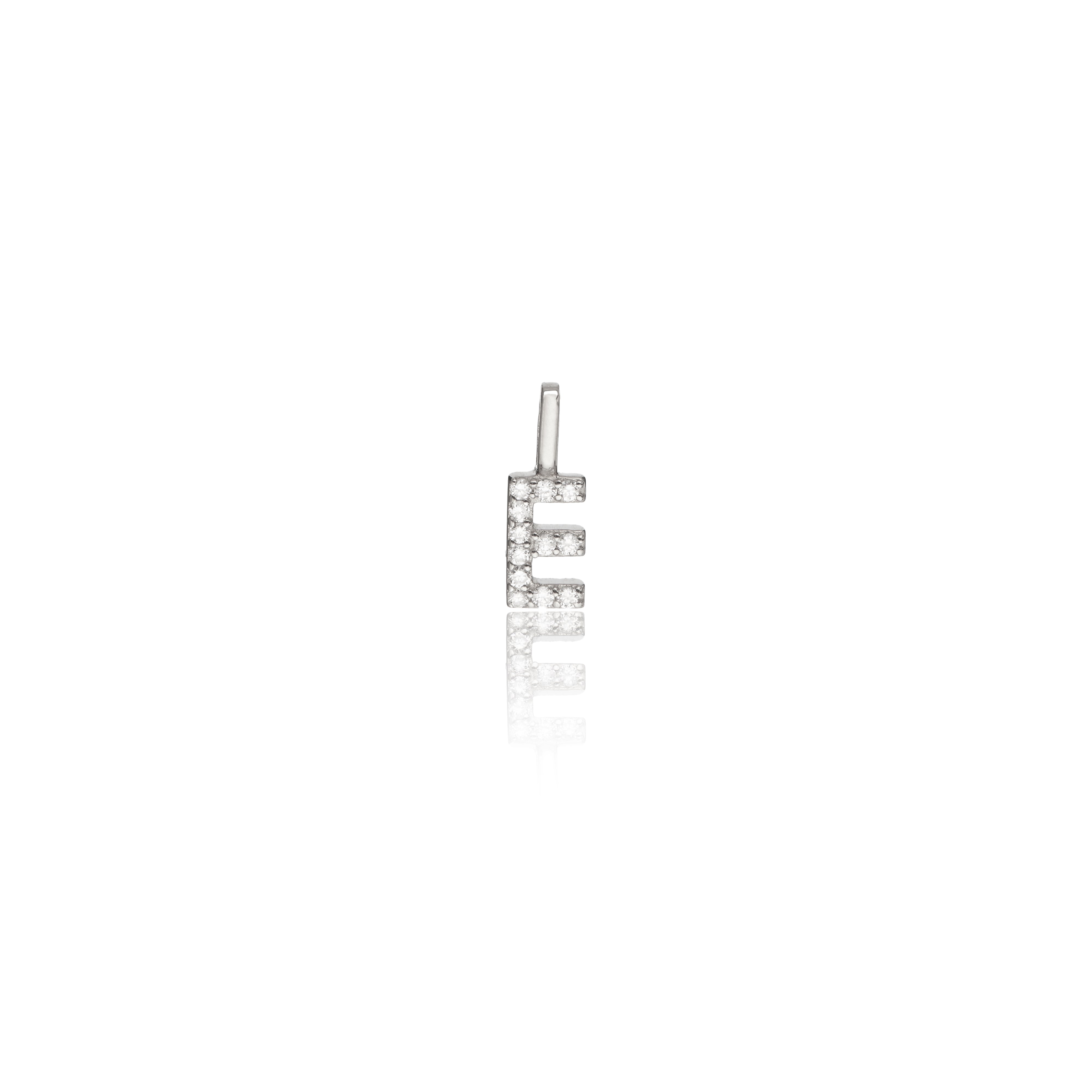 White Gold-Tone Crystal-Style Individual Initial Charm